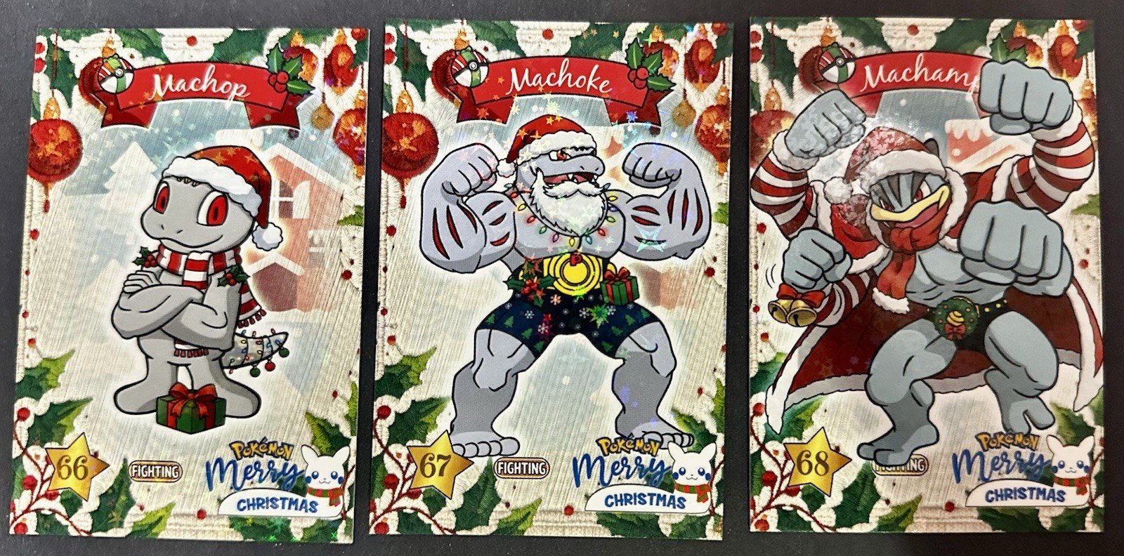 MACHOP X MACHOKE X MACHAMP LOT-POKEMON KANTO COLLECTOONS CHRISTMAS HOLO MACHOP X MACHOKE X MACHAMP LOT-POKEMON KANTO COLLECTOONS CHRISTMAS HOLO