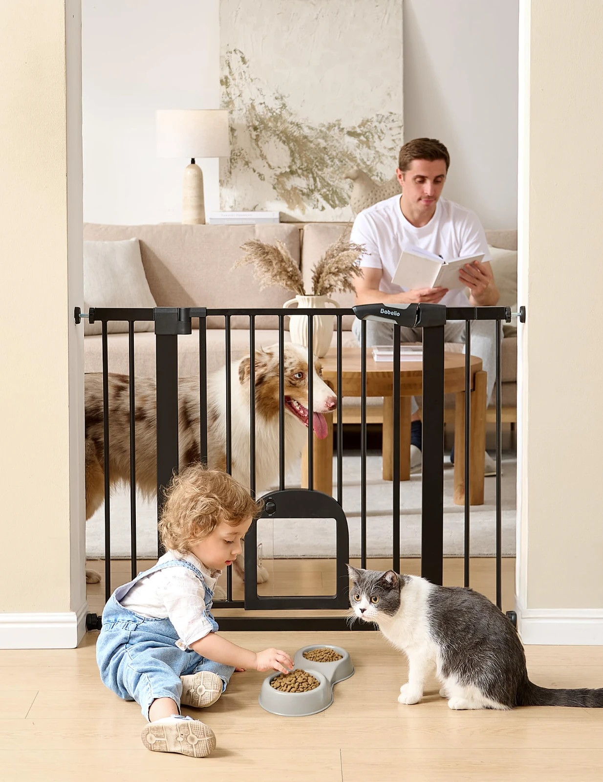 Babelio Baby Gate with Cat Door, 29-43\ Babelio Baby Gate with Cat Door, 29-43\