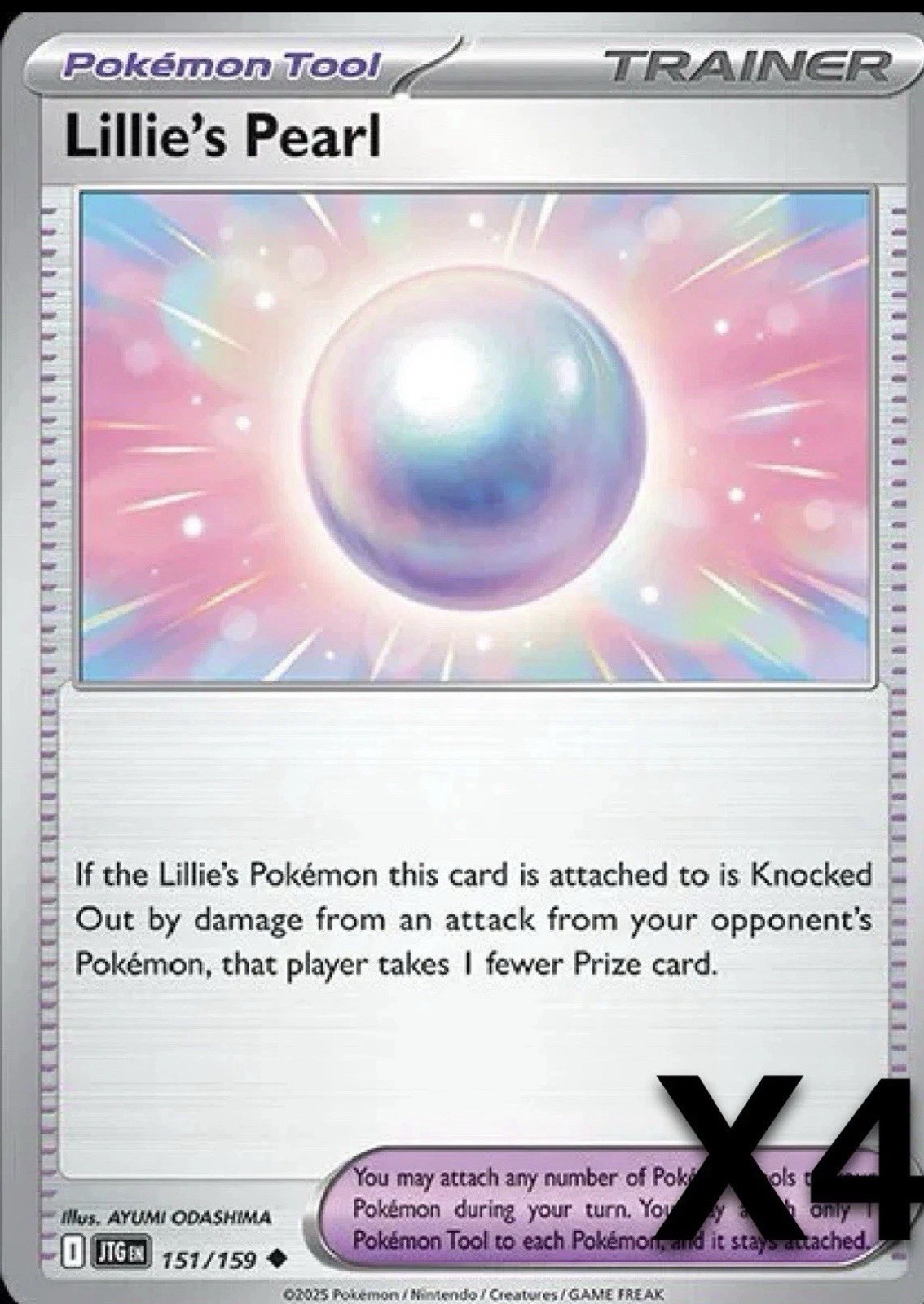 4x Lillie\'s Pearl 151/159 x4 - Journey Together - Pokemon TCG - Playset