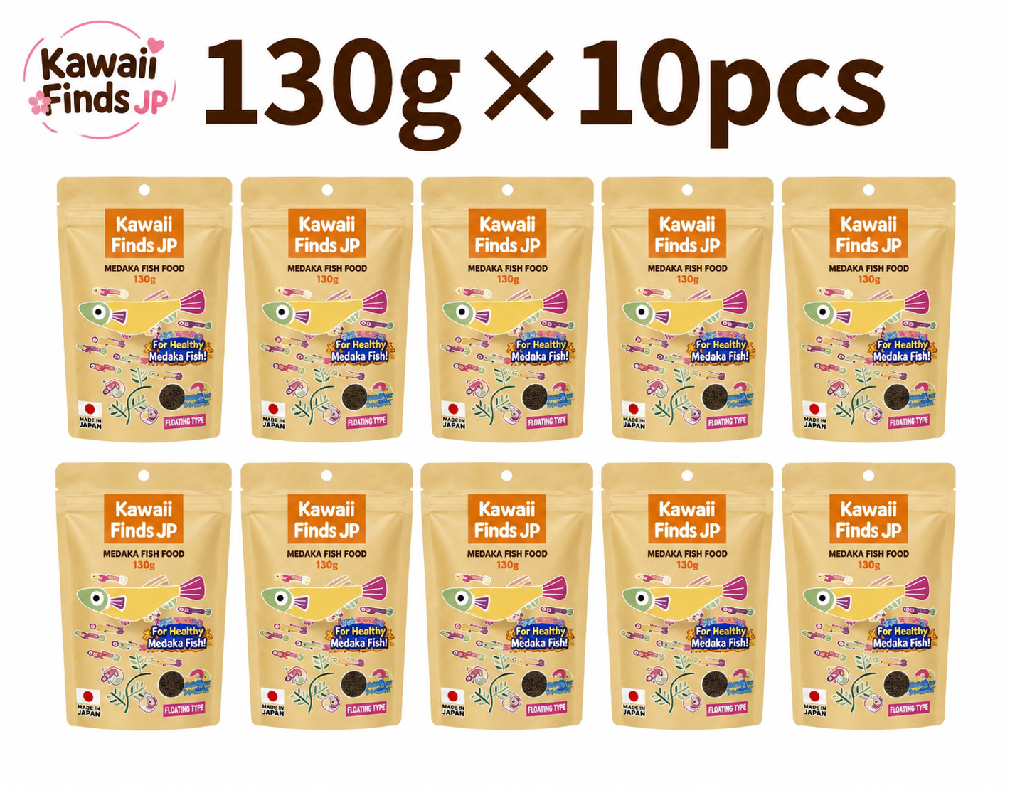 Kyorin Hikari Medaka Fish Feeds for spawning and breeding 130g set of 10