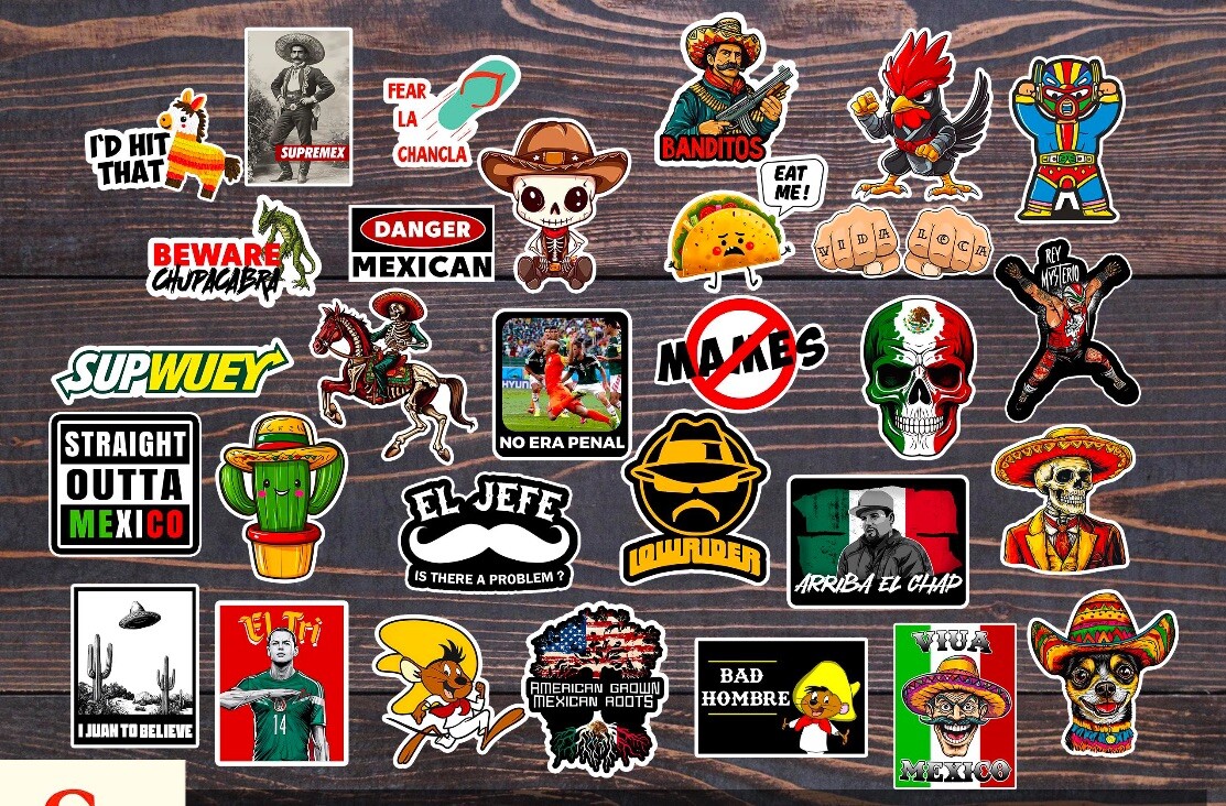 30-Piece Funny Mexican Welder Parody Stickers – Durable, All-Season Vinyl Set 30-Piece Funny Mexican Welder Parody Stickers – Durable, All-Season Vinyl Set