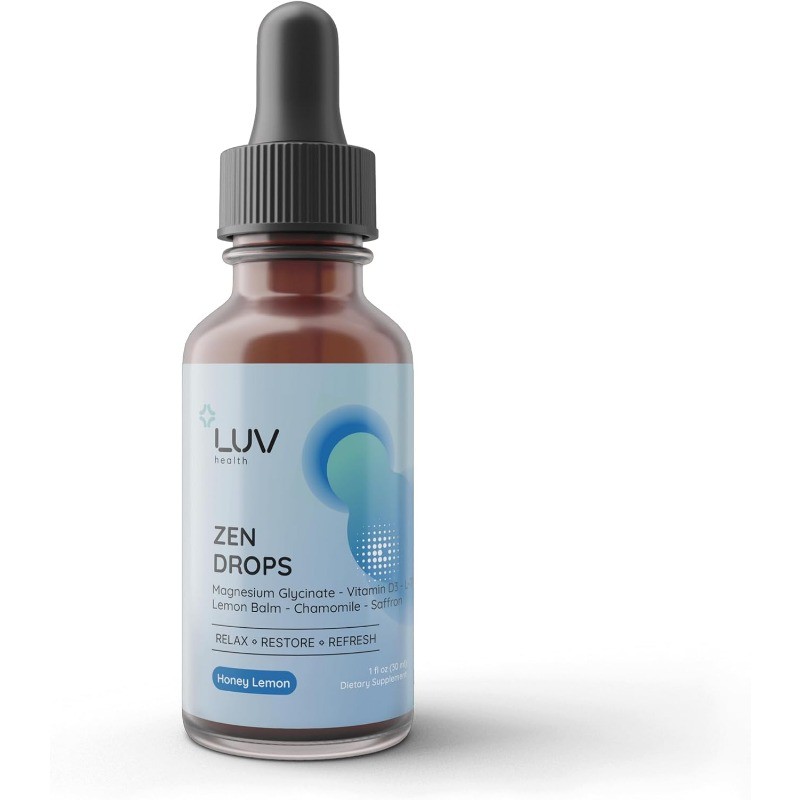 LUV Zen Drops Stress Support plus Magnesium Glycinate and Lemon Balm Vegan