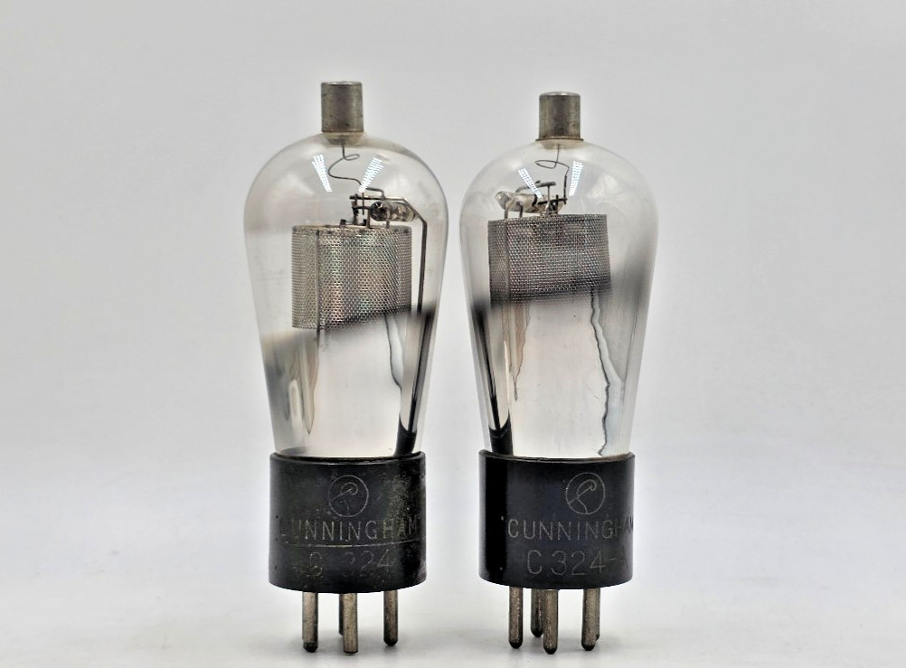Type 324 Engraved Base 2 RCA Tubes (New Old Stock)  1 Year Warranty C324-A