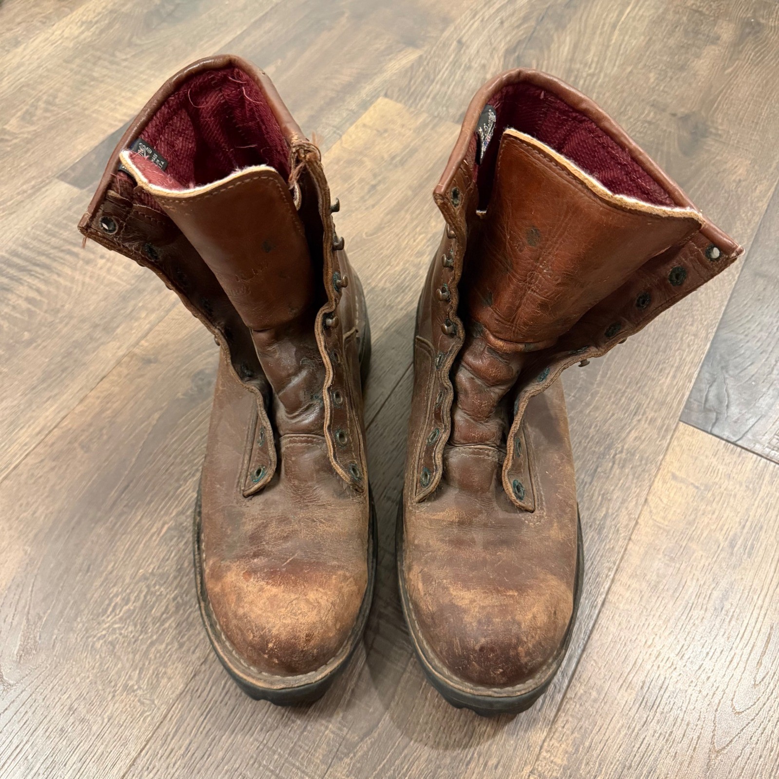 Vintage 80s 90s Danner USA Brown Leather Work Boots Mens Fits 11 Distressed Vintage 80s 90s Danner USA Brown Leather Work Boots Mens Fits 11 Distressed