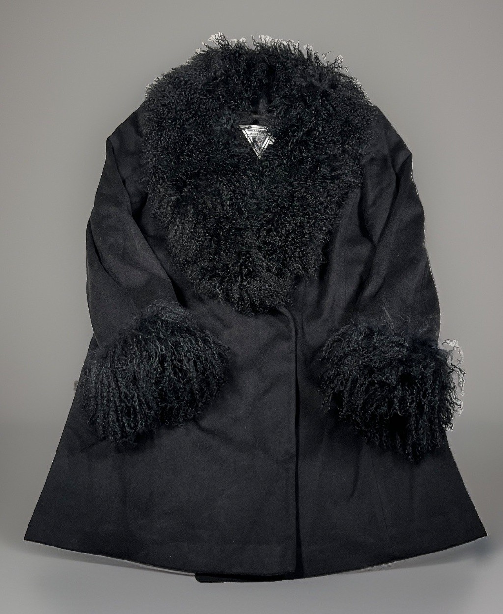VTG Marvin Richards Penny Lane Women Black Coat Mongolian Lambs Wool Size 16 M VTG Marvin Richards Penny Lane Women Black Coat Mongolian Lambs Wool Size 16 M