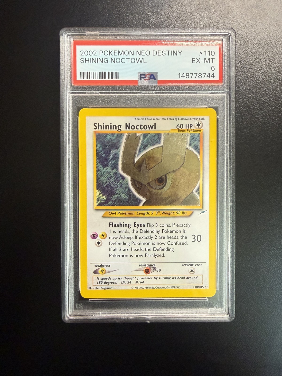 Pokemon Shining Noctowl #110/105 PSA 6 EX-MT 2002 Neo Destiny Vintage Holo