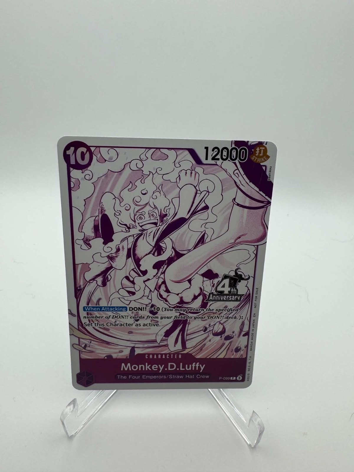 Monkey.D.Luffy P-099 Alt Art 4th Anniversary Promo - One Piece TCG English Card Monkey.D.Luffy P-099 Alt Art 4th Anniversary Promo - One Piece TCG English Card