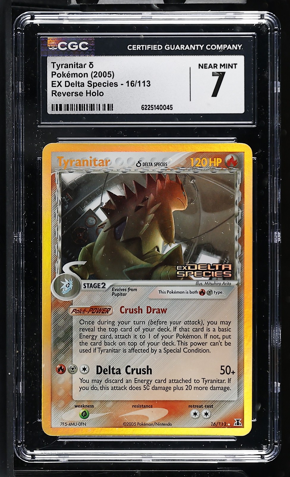 Tyranitar 16/113 Reverse Holo EX Delta Species Pokemon CGC 7 Near Mint Tyranitar 16/113 Reverse Holo EX Delta Species Pokemon CGC 7 Near Mint