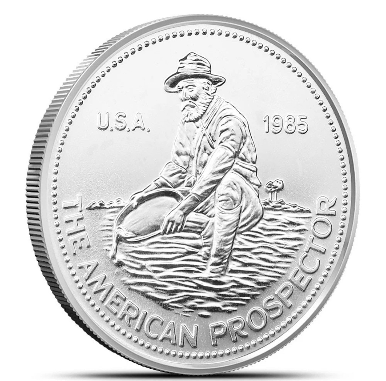 1985 1 oz Engelhard Prospector Silver Round (Eagle Reverse) 1985 1 oz Engelhard Prospector Silver Round (Eagle Reverse)