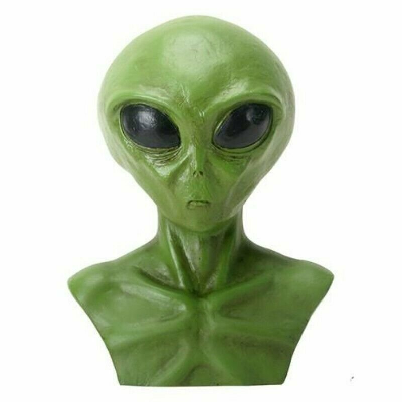 YTC Bright Green Extraterrestrial Alien Head Bust Figurine Display YTC Bright Green Extraterrestrial Alien Head Bust Figurine Display