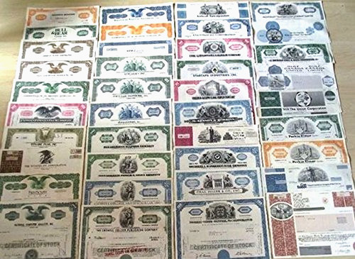 100 DIFF VINTAGE US STOCK CERTIFICATES (40\'s-80\'s) w BIG NAMES 95% OFF $1000 CV 100 DIFF VINTAGE US STOCK CERTIFICATES (40\'s-80\'s) w BIG NAMES 95% OFF $1000 CV