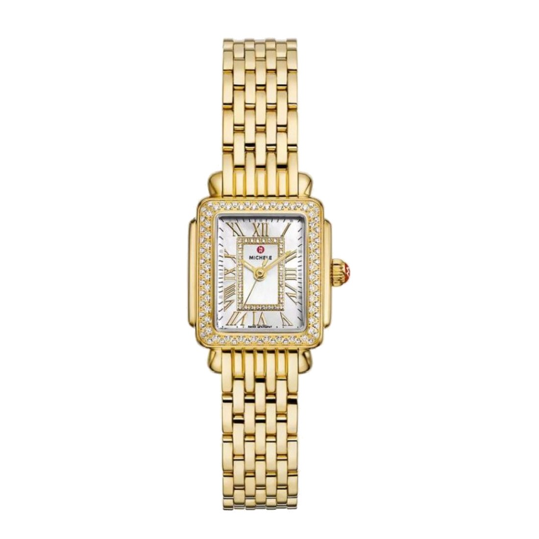 Michele Women\'s Deco Madison Mini White MOP Dial Quartz Watch MWW06D000173