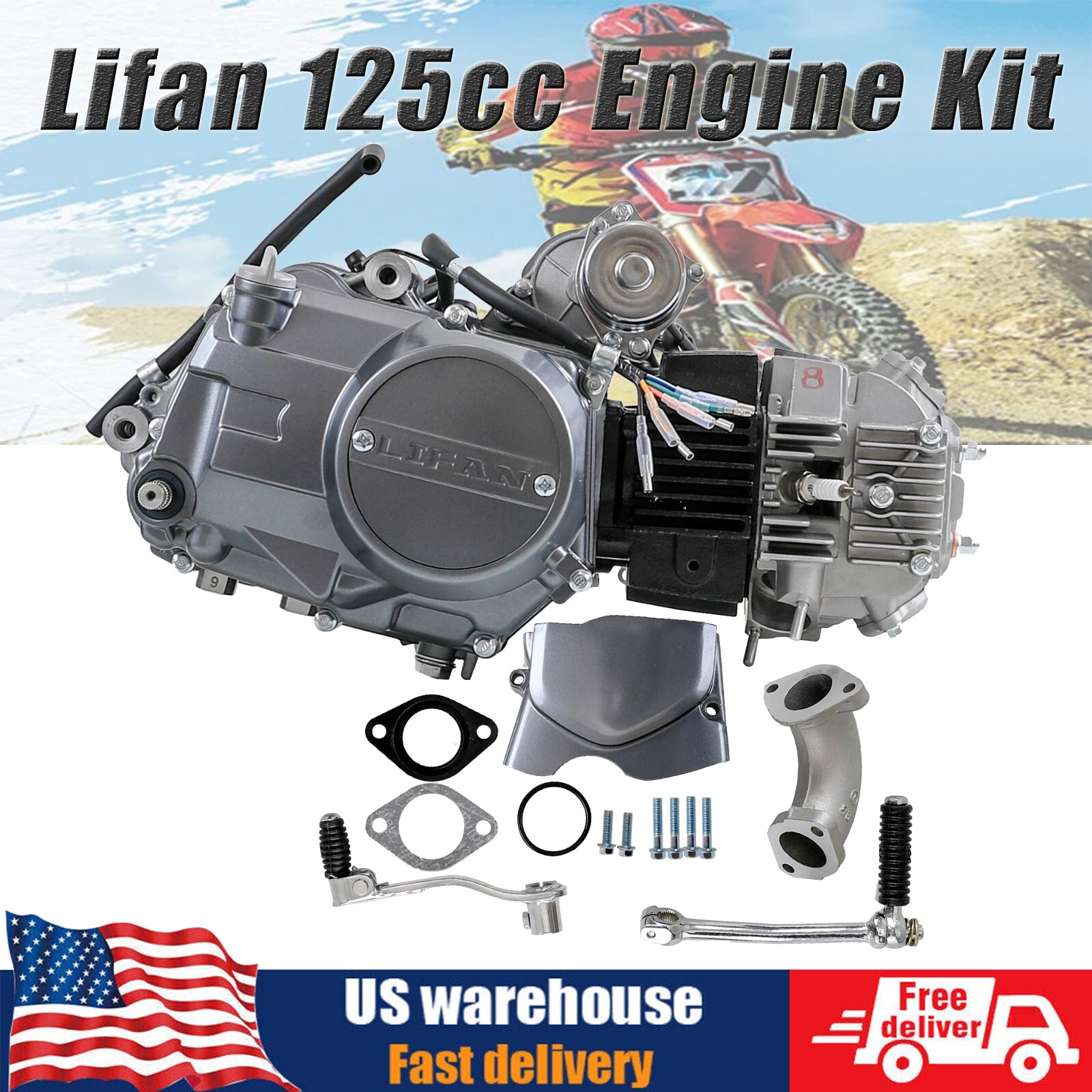 New Lifan 125cc Engine Motor Kit For 110cc 90cc 70cc Dirt Bike -/ CRF50 ATC70 New Lifan 125cc Engine Motor Kit For 110cc 90cc 70cc Dirt Bike -/ CRF50 ATC70