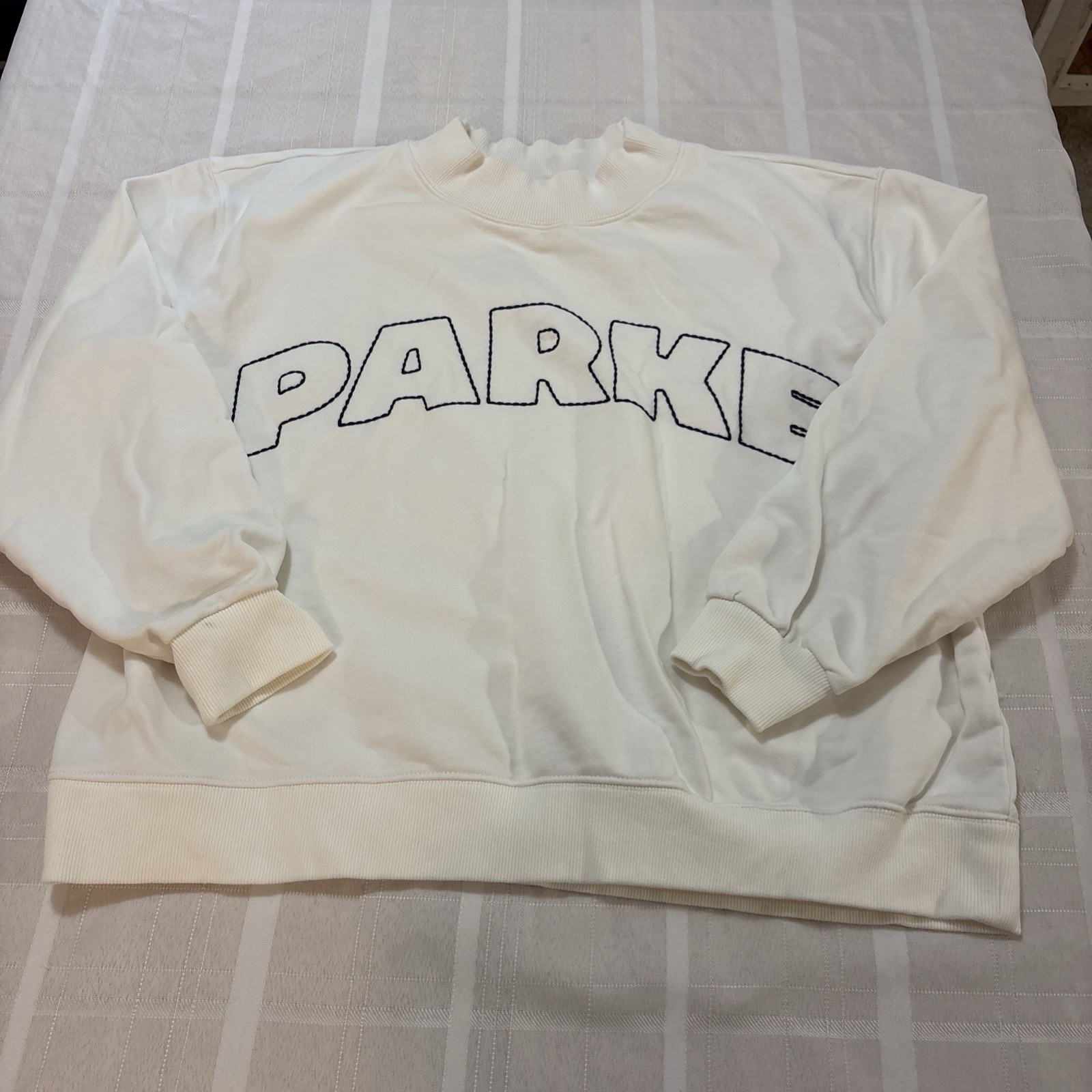 PARKE X Target White Crewneck Pullover Sweatshirt Comfy Long sleeve L-XL PARKE X Target White Crewneck Pullover Sweatshirt Comfy Long sleeve L-XL