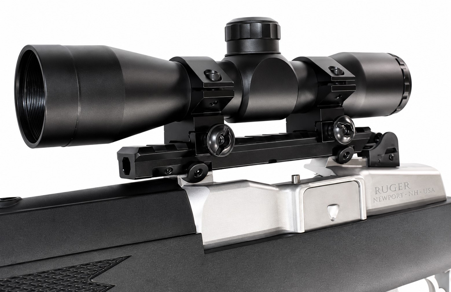 Trinity 4x32 Scope & Picatinny Base for Ruger Mini-14 Mini-30 | Mil-Dot | Alumin Trinity 4x32 Scope & Picatinny Base for Ruger Mini-14 Mini-30 | Mil-Dot | Alumin