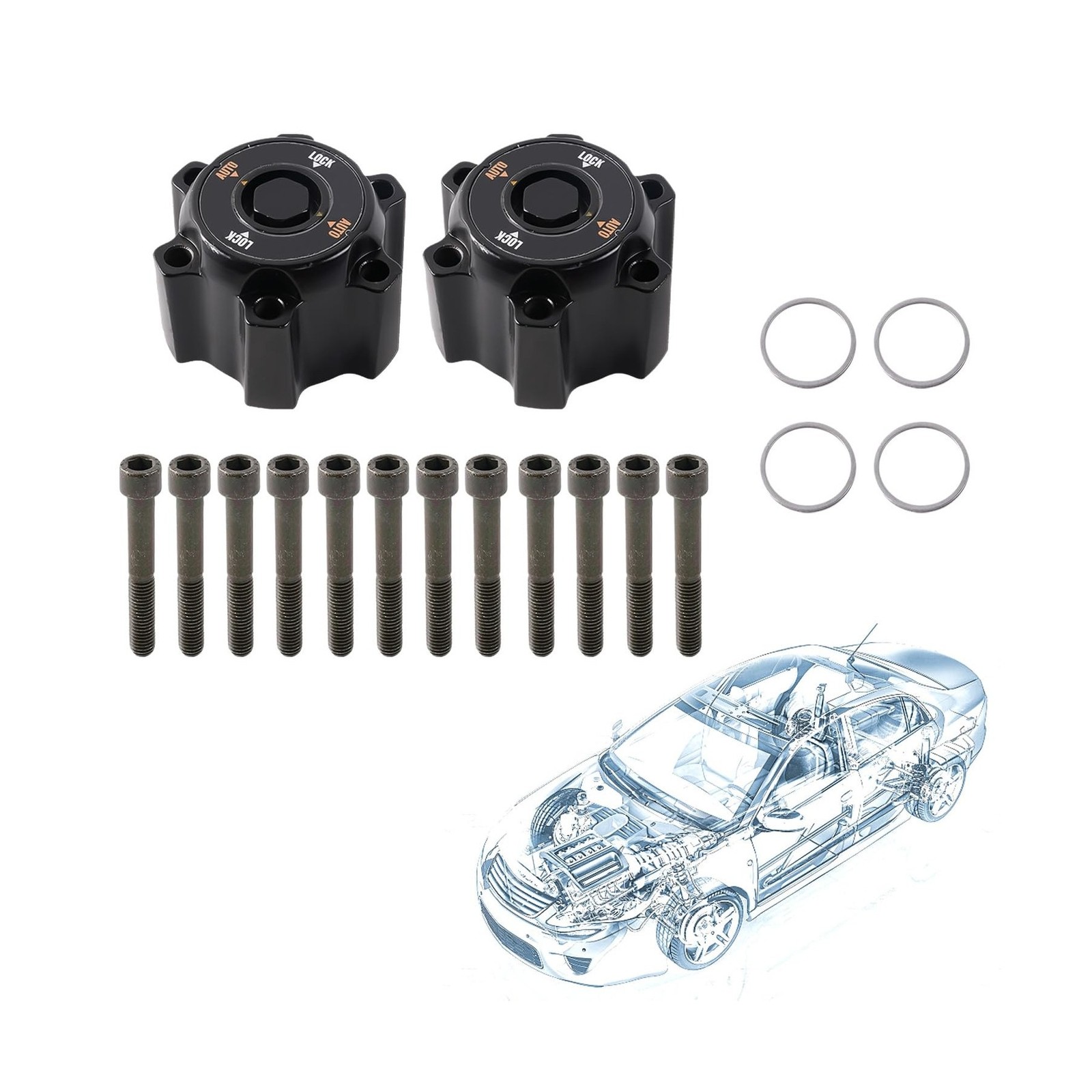 2pcs Auto Free Wheel Hub Lock 40250-VB200 40250VB200 Compatible with Patrol G...