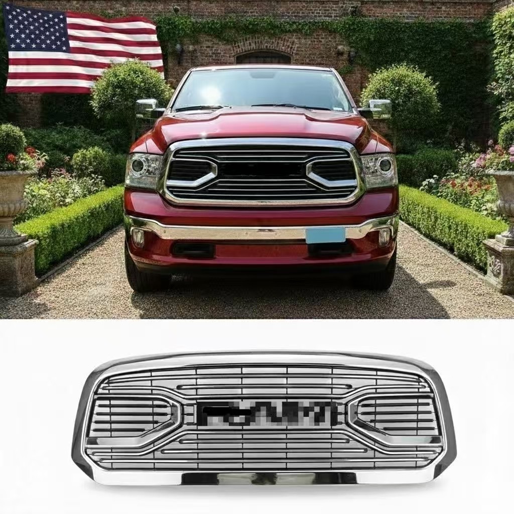 Front Grille Fit for 2013-2018 Dodge RAM 1500 Big Horn Chrome Bumper w/Letters
