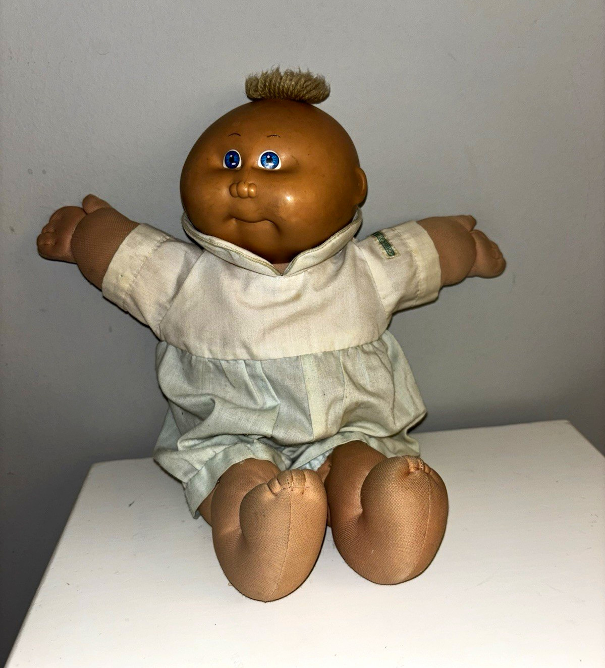 Vintage 1985 Cabbage Patch Kids Preemie Doll HM #2 Blue Signature Tuft OK