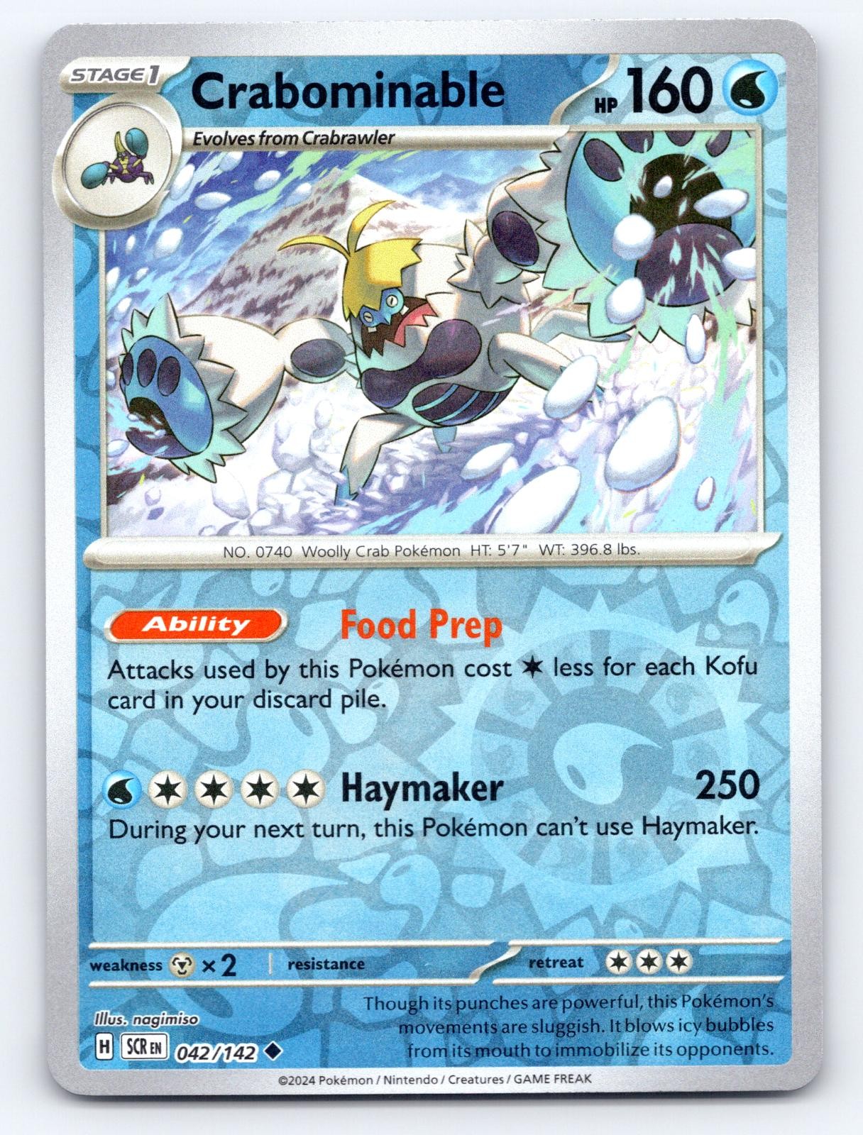 Crabominable 042/142 Uncommon Stellar Crown Pokemon Reverse Holo Near Mint