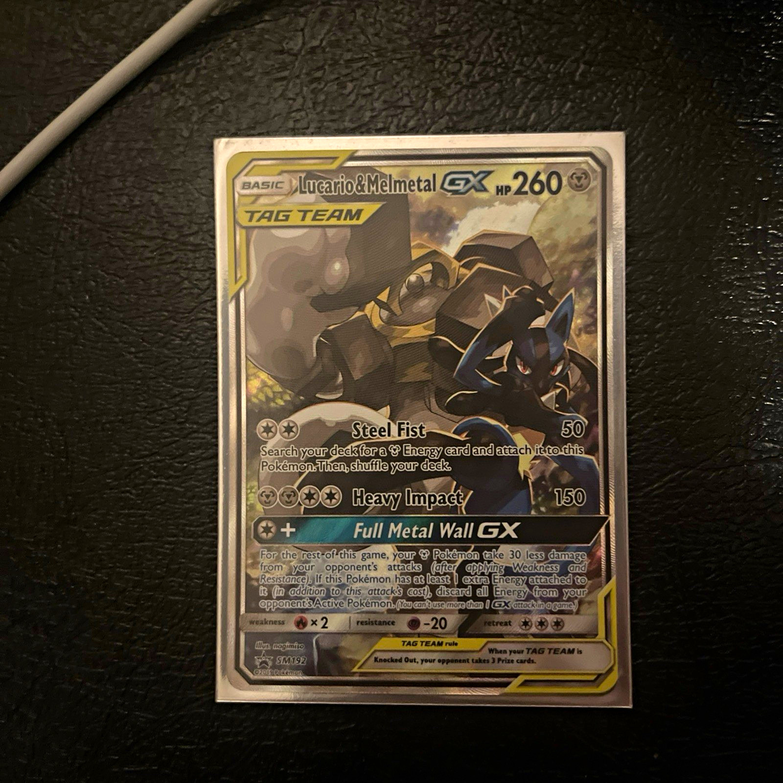 Lucario & Melmetal GX TAG TEAM Promo SM192 Sm Holo Pokémon TCG Card Lucario & Melmetal GX TAG TEAM Promo SM192 Sm Holo Pokémon TCG Card