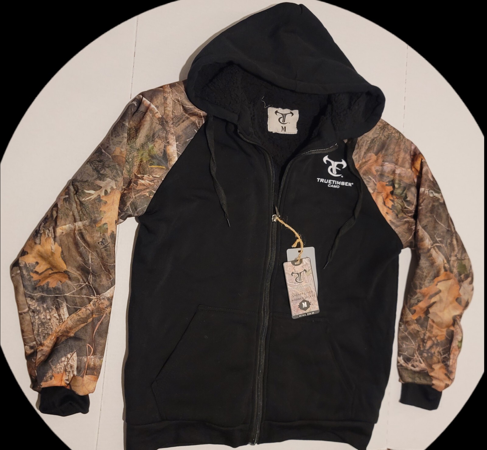Mens True Timber Camo Sherpa Lined Jacket Medium Mens True Timber Camo Sherpa Lined Jacket Medium