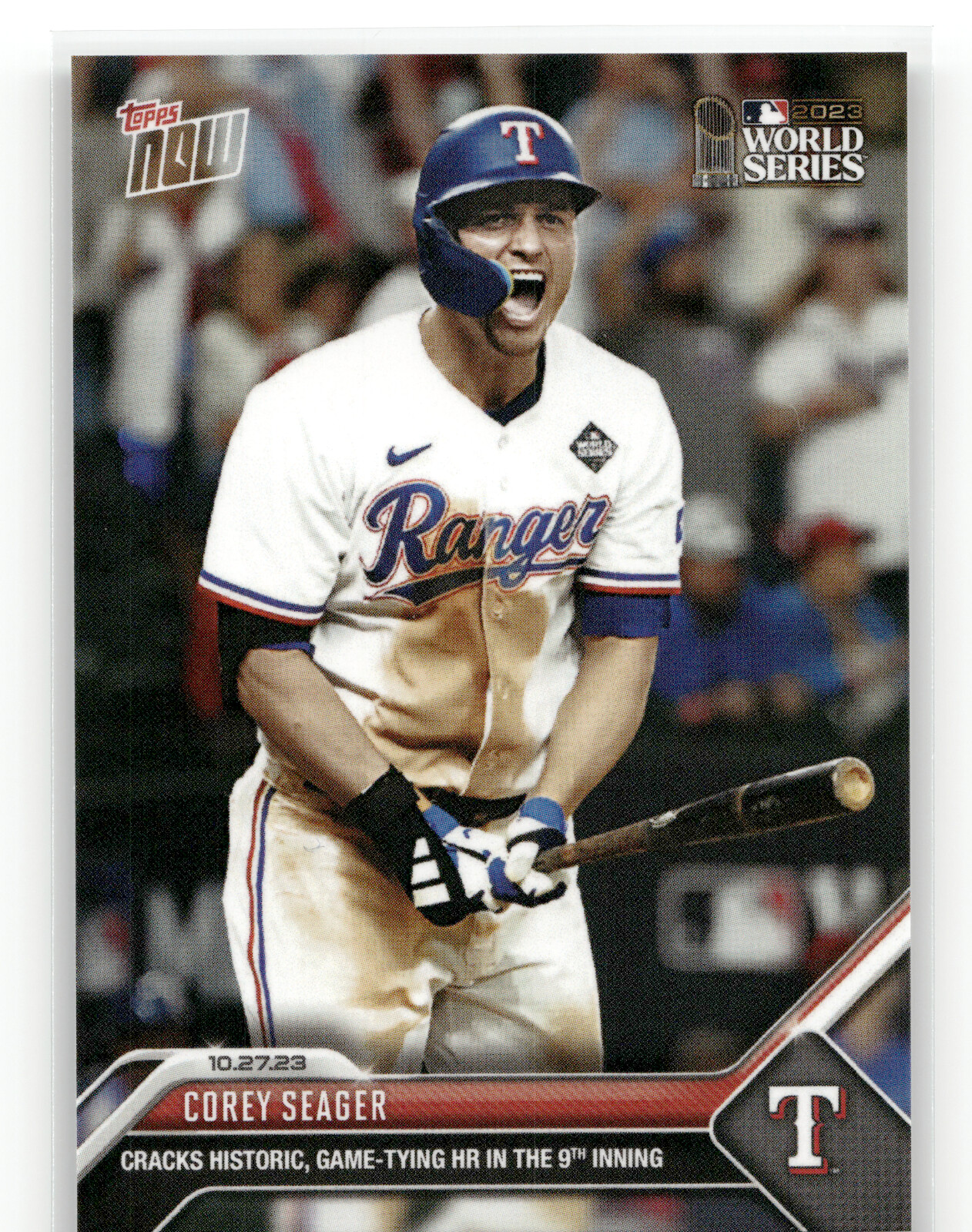 COREY SEAGER World Series HR in 9th 2023 Topps Now #1051 Texas Rangers, PR: 1374 COREY SEAGER World Series HR in 9th 2023 Topps Now #1051 Texas Rangers, PR: 1374