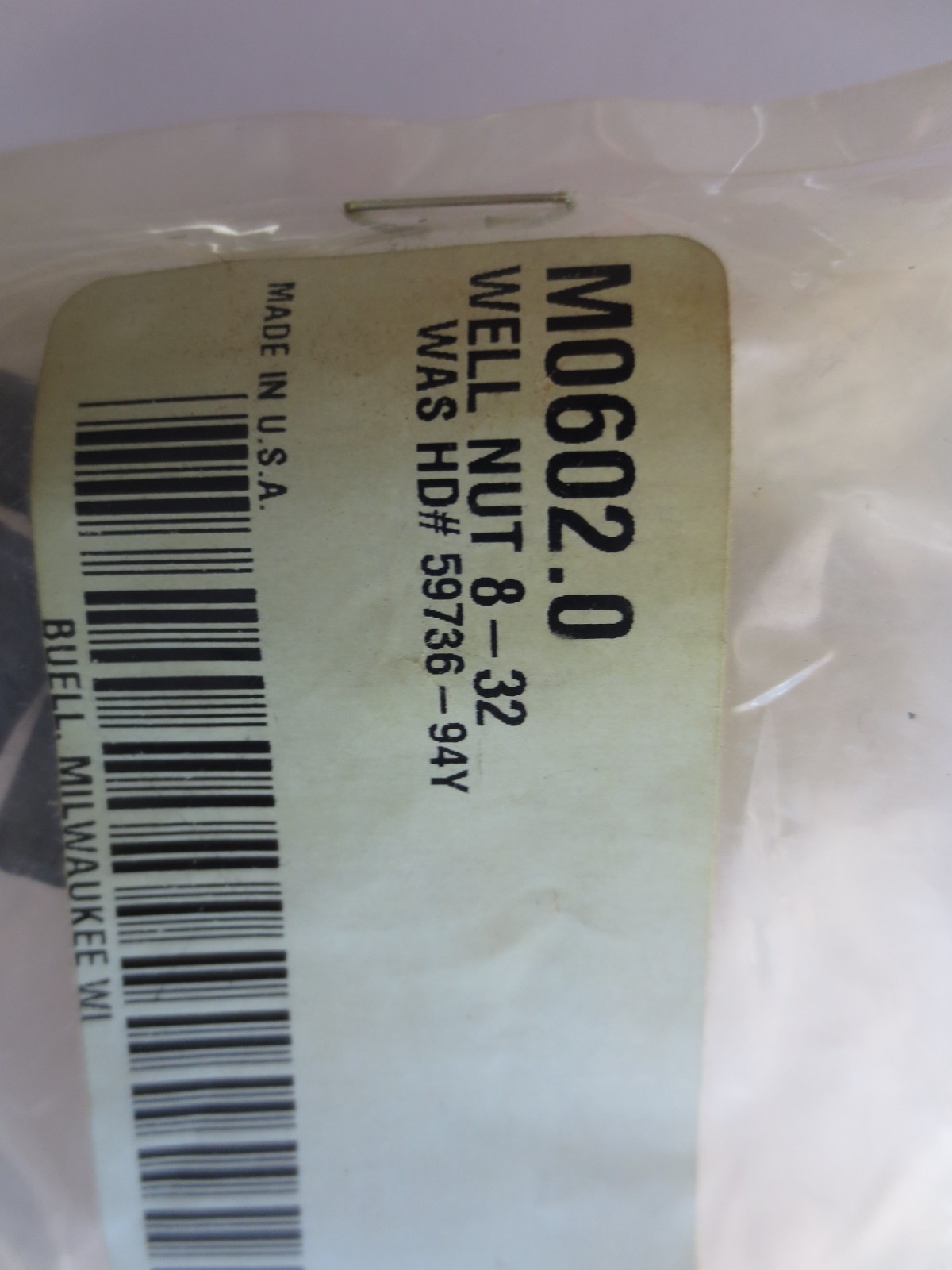 NEW Genuine Buell OEM WellNut (7) M0602.0 NEW Genuine Buell OEM WellNut (7) M0602.0