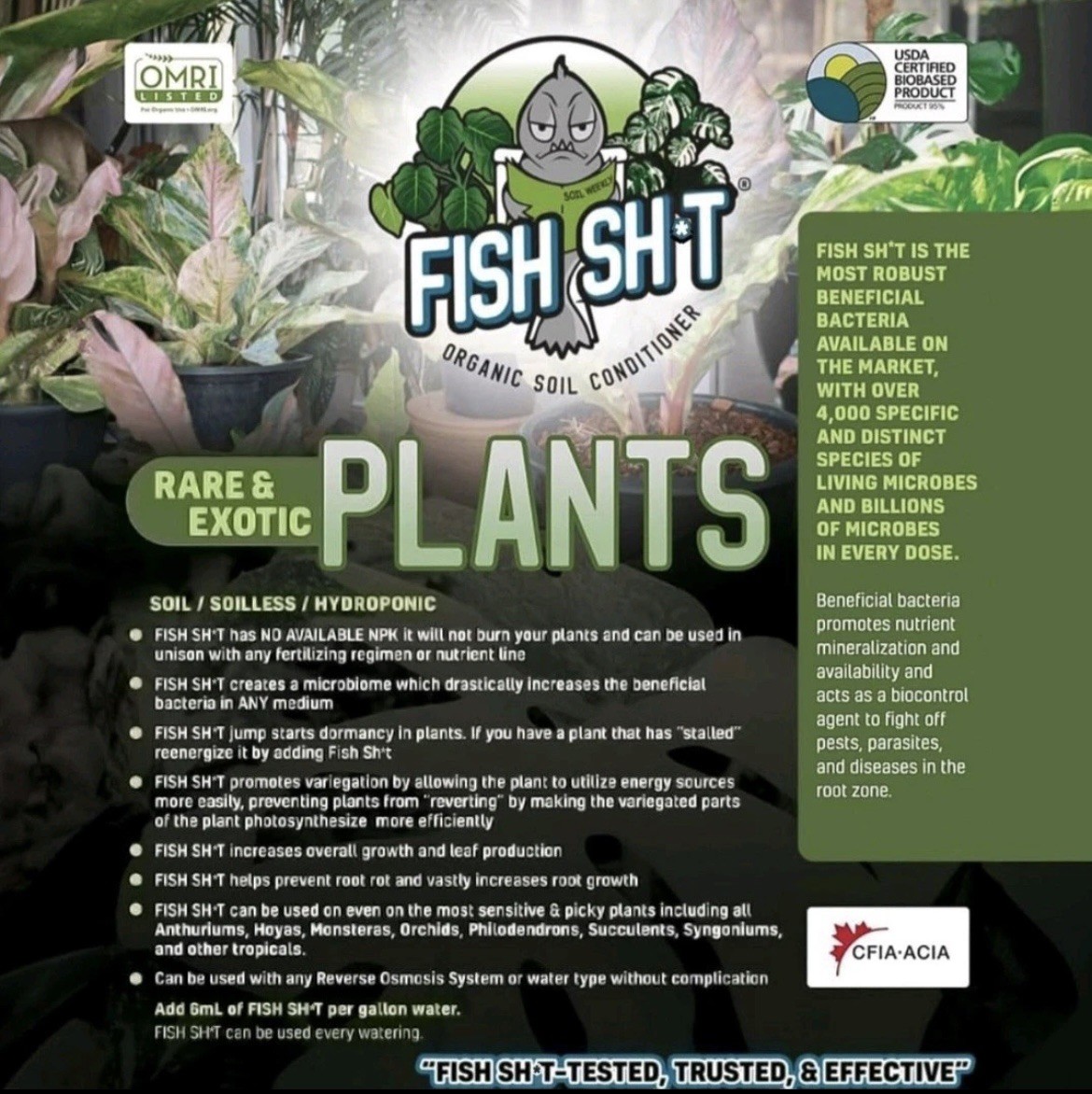 Fish Sht Organic Soil Conditioner Beneficial Bacteria New Unopened Jug 2.5 gal