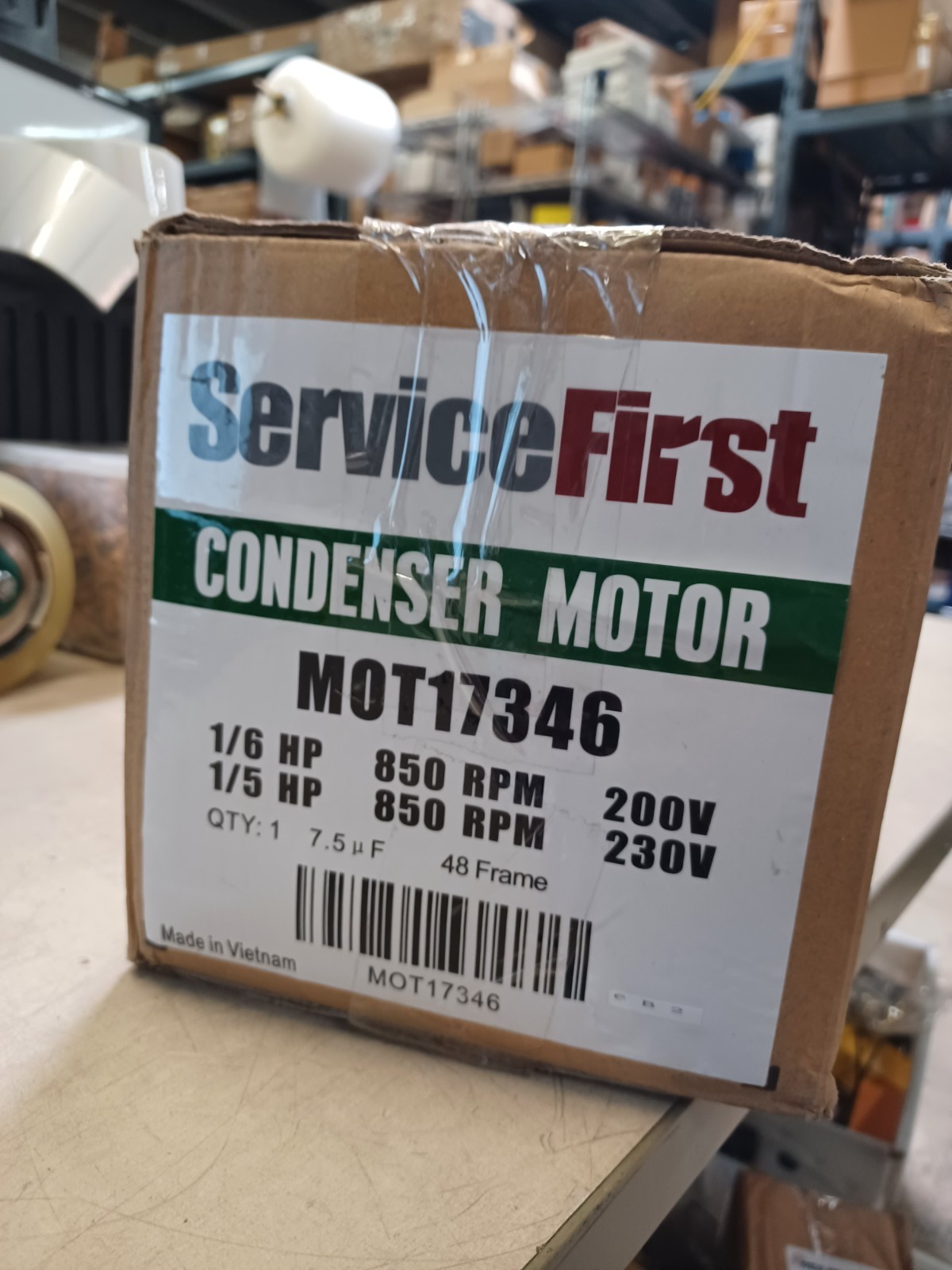 Trane MOT17346 Motor, 200/230 Volt, 60HZ, 1PH, 850RPM, 1/6-1/5HP, 48 Frame