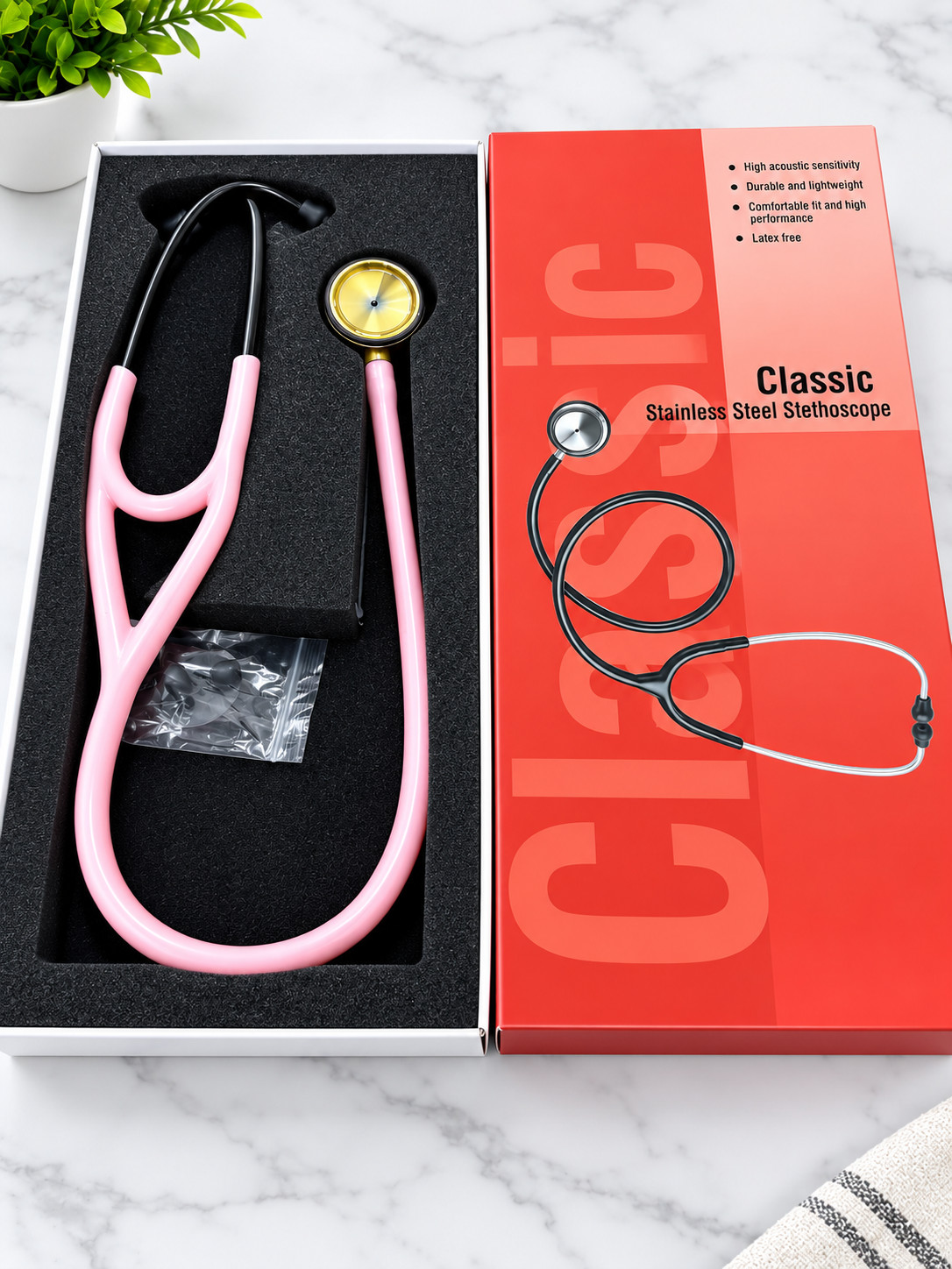 3M Littmann Cardiology IV Stethoscope 6168 Black Pink Tube Rainbow Chestpiece