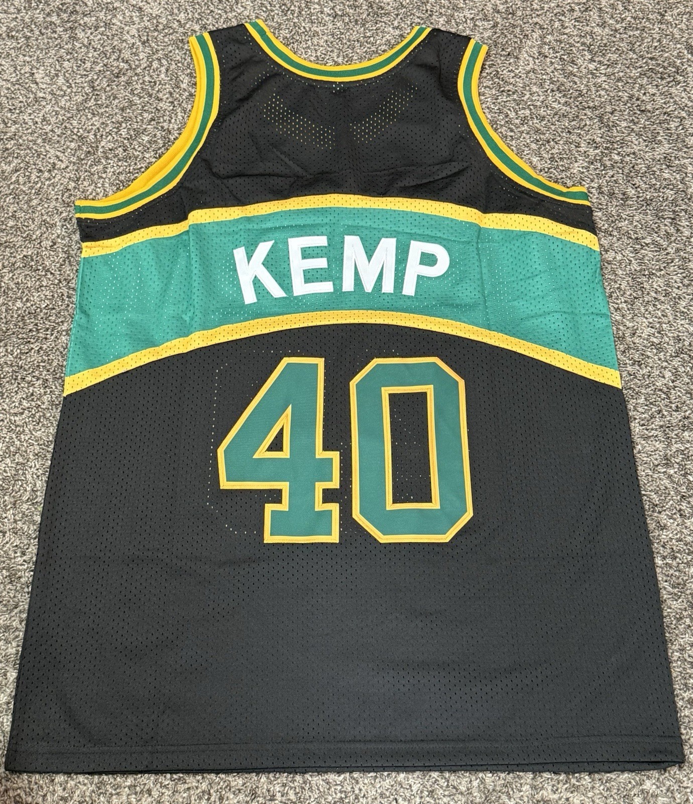 New Shawn Kemp 40 Seattle Black Basketball Jersey Size Men\'s XL Stitched