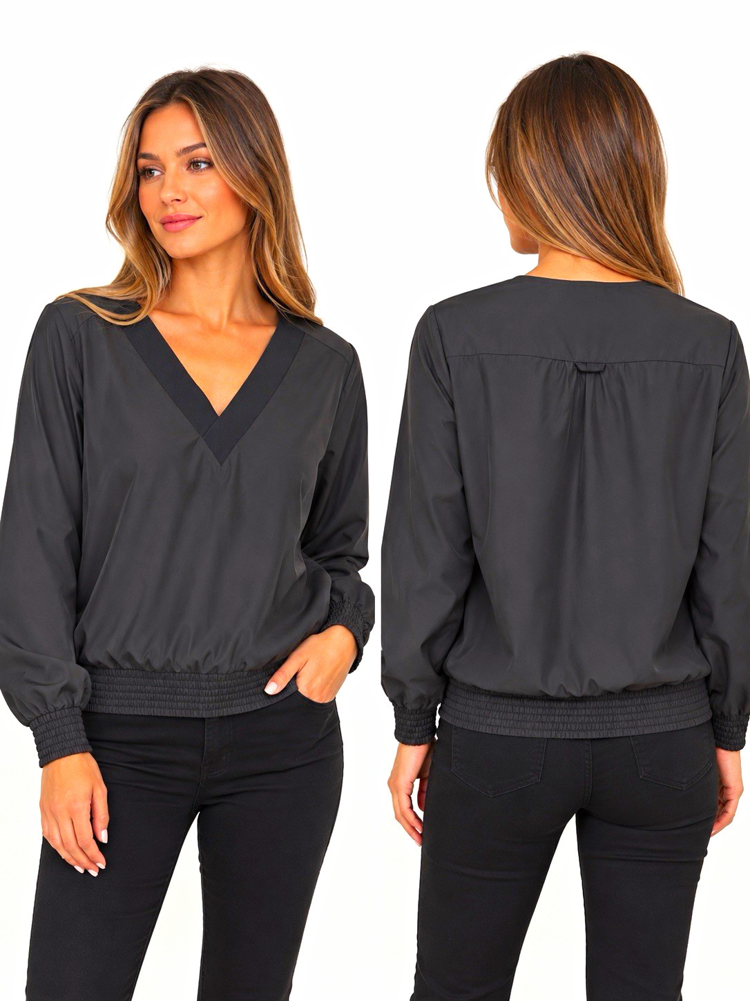 COS 100% Silk Black V-Neck Blouse Size 12 Long Sleeve Old Money Minimalist COS 100% Silk Black V-Neck Blouse Size 12 Long Sleeve Old Money Minimalist