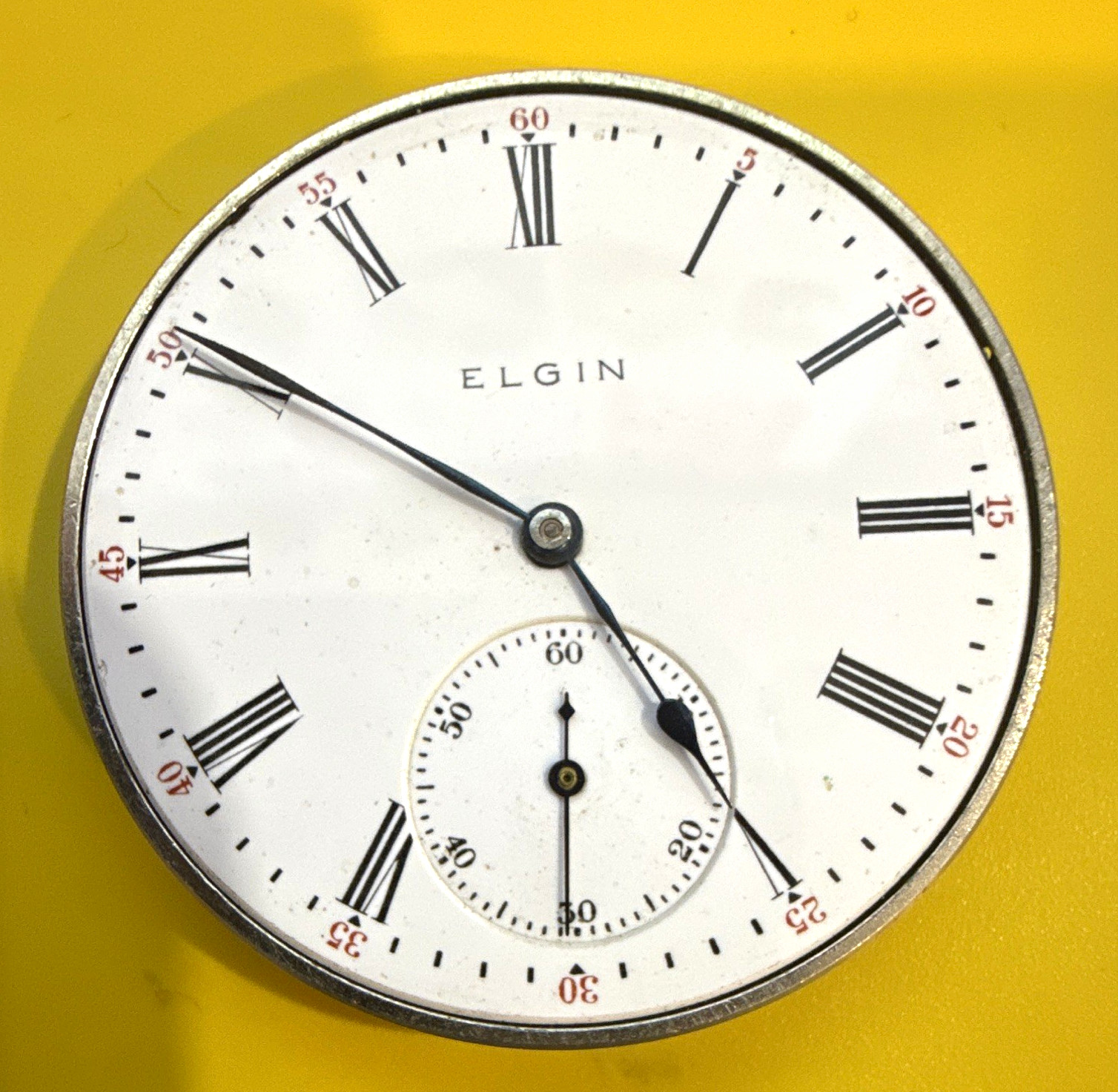 Elgin Pocket Watch Movement w/ Dial & Hands, Mechanical GR.321 17J 12s - Runs Elgin Pocket Watch Movement w/ Dial & Hands, Mechanical GR.321 17J 12s - Runs