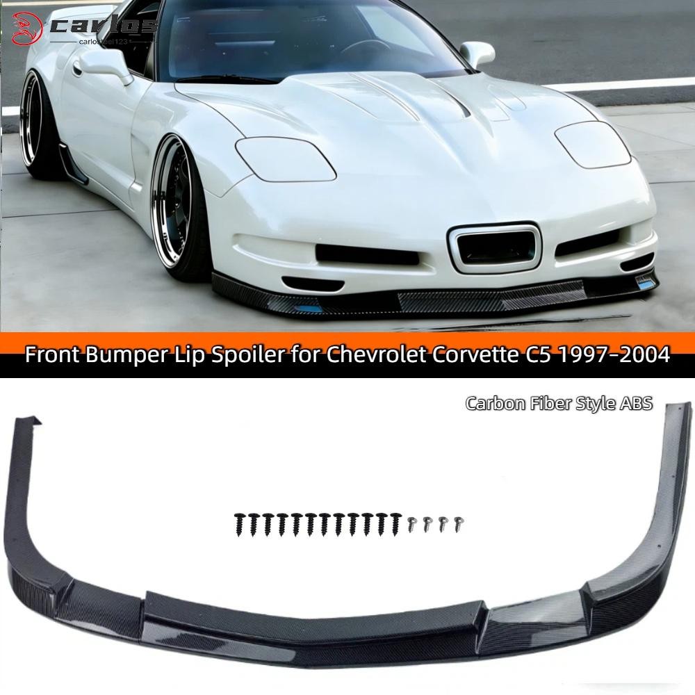 For Corvette C5 1997-2004 ZR1 Style 3x Carbon Fiber Front Bumper Lip Spltter Kit