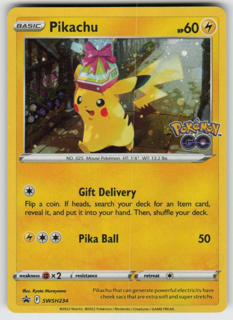 Pikachu SWSH234 Holo Promo Sword & Shield Promo Pokemon Near Mint Pikachu SWSH234 Holo Promo Sword & Shield Promo Pokemon Near Mint