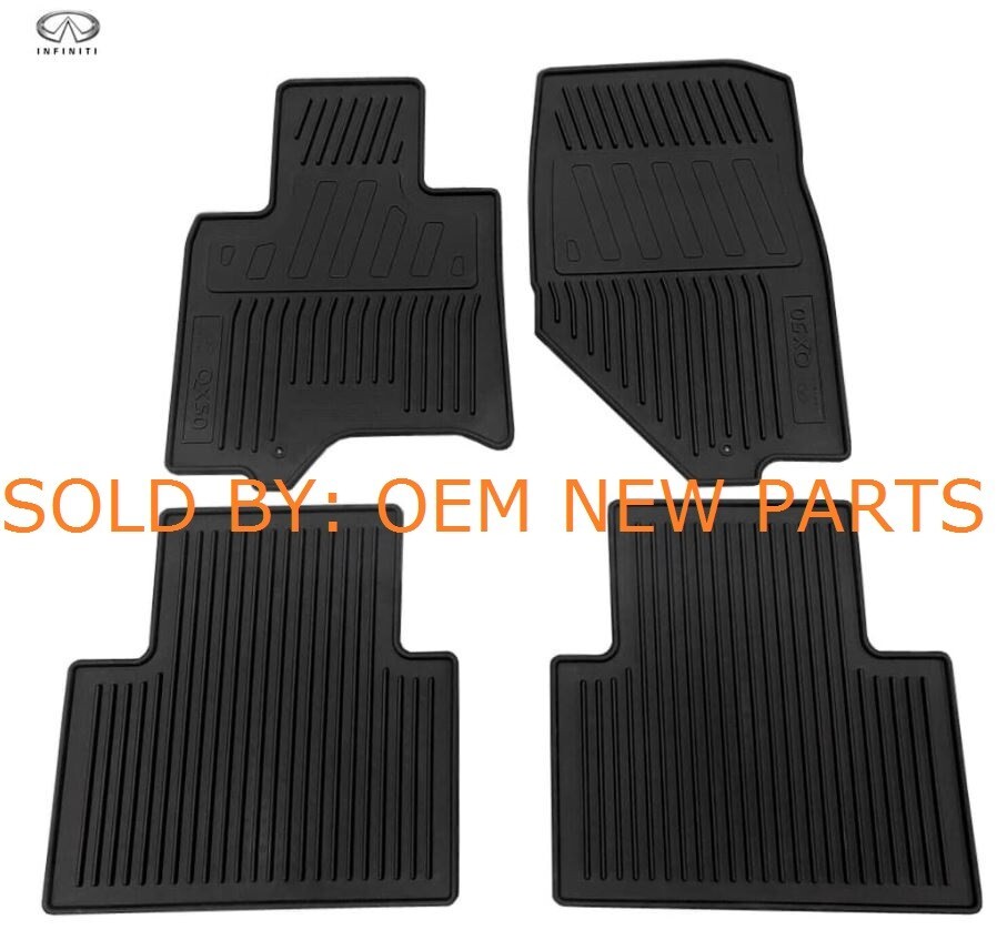 Fits 2014-2017 Infiniti QX50 Black All Weather Rubber Floor Mats Set 999E1-52003