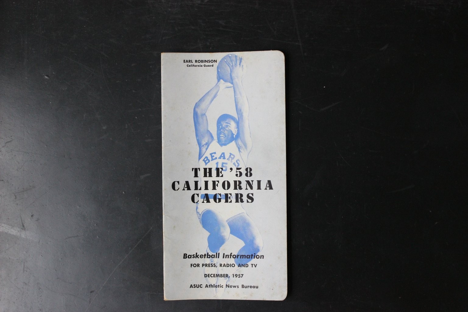 Vintage 1957 California Cagers Basketball Program Earl Robinson Media Guide