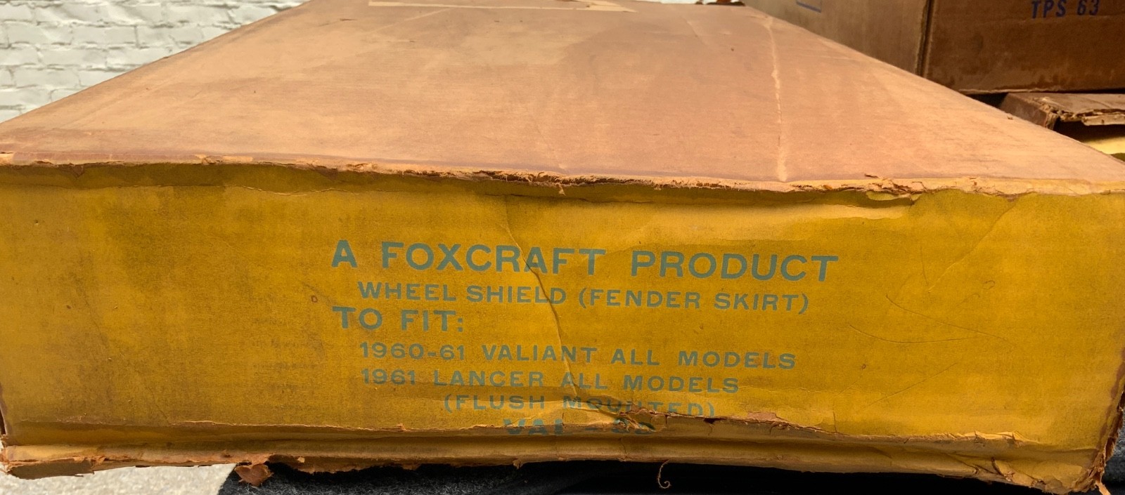 NOS Foxcraft Rear Fender Skirts for all 1960-61 Valiant, 1961 Lancer, VAL-60 NOS Foxcraft Rear Fender Skirts for all 1960-61 Valiant, 1961 Lancer, VAL-60