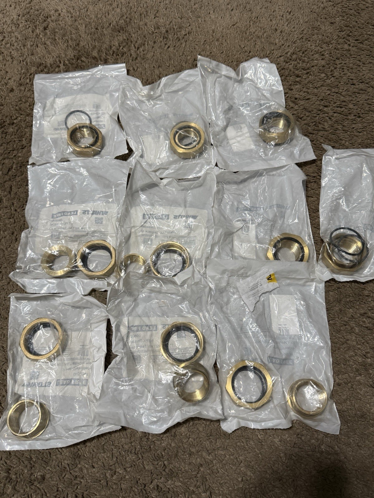 Watts 1 in. Brass Tailpiece Replacement Kit for 25AUB and N45B SET OF 10 NEW Watts 1 in. Brass Tailpiece Replacement Kit for 25AUB and N45B SET OF 10 NEW
