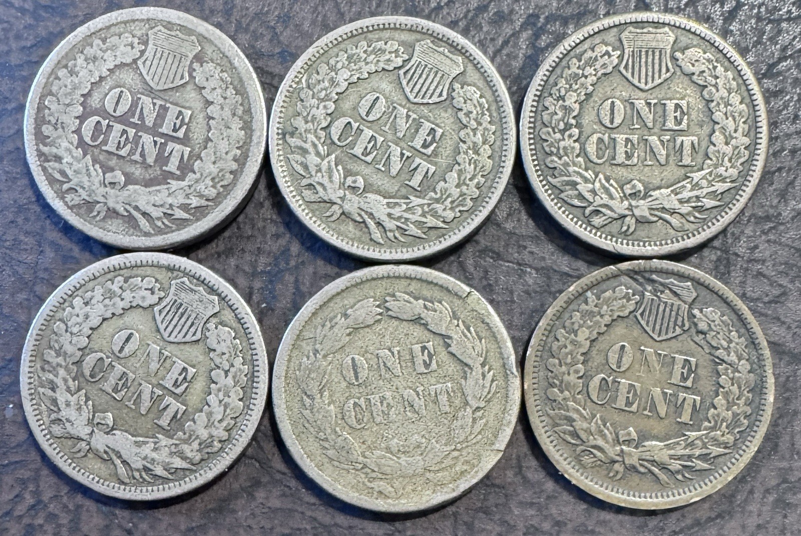Lot Of 6 Indian Head Pennies 1859,60,62,63,64 Lot Of 6 Indian Head Pennies 1859,60,62,63,64