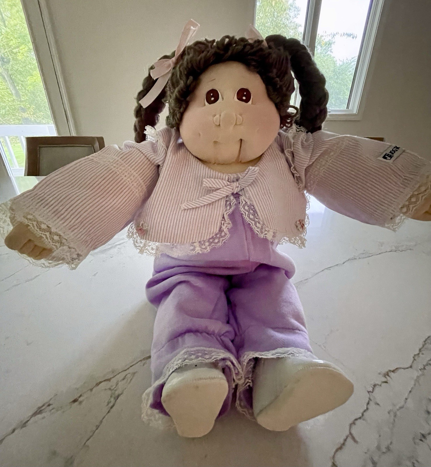VTG 1983 Black Signat Cabbage Patch Kid Soft Sculpture Doll Cleveland GA JogTogs