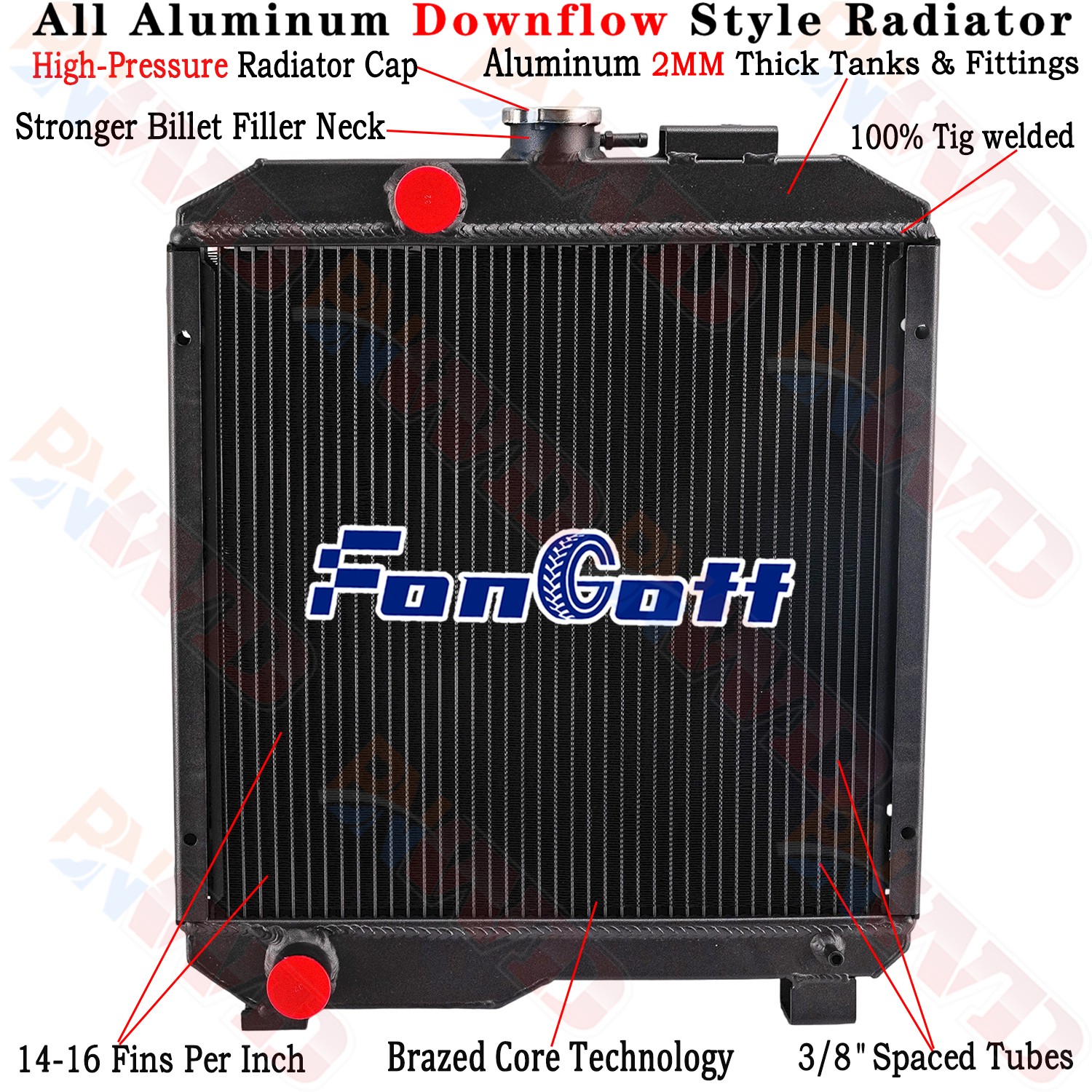 SBA310100630 2 Row Aluminum Tractor Radiator Fits Ford New Holland Model 1715 SBA310100630 2 Row Aluminum Tractor Radiator Fits Ford New Holland Model 1715