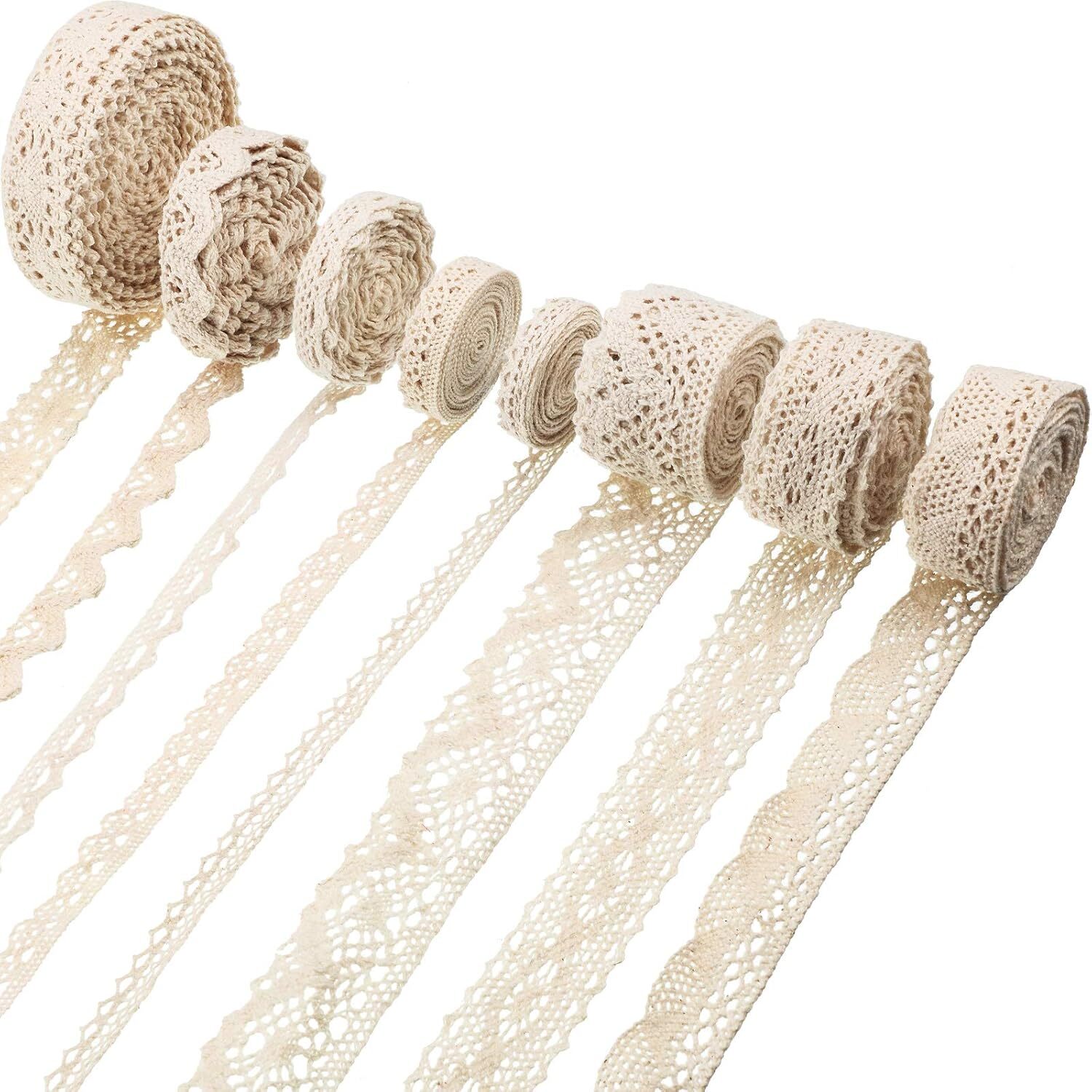 Tatuo 40 Yards Cotton Lace Trim Vintage Lace Ribbon Crochet Cotton Lace Scallope Tatuo 40 Yards Cotton Lace Trim Vintage Lace Ribbon Crochet Cotton Lace Scallope