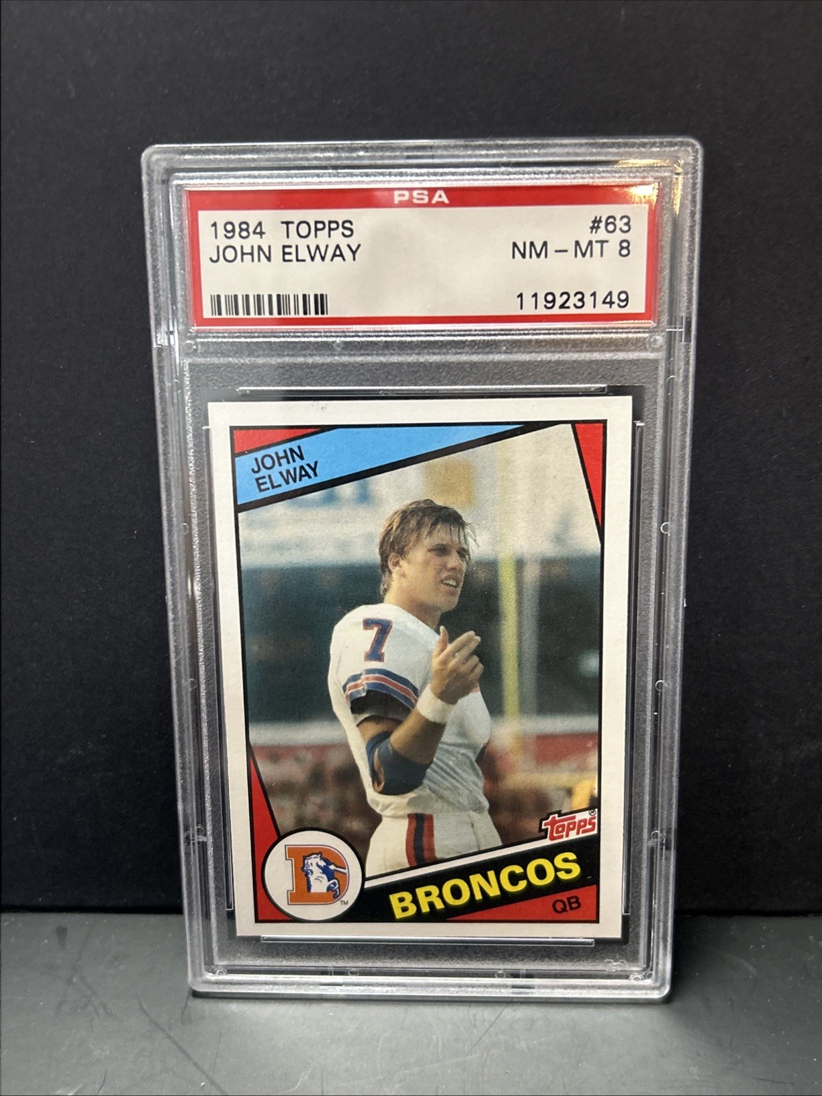 1984 PSA 8 Topps John Elway #63 (RC) Graded Rookie Card 1984 PSA 8 Topps John Elway #63 (RC) Graded Rookie Card