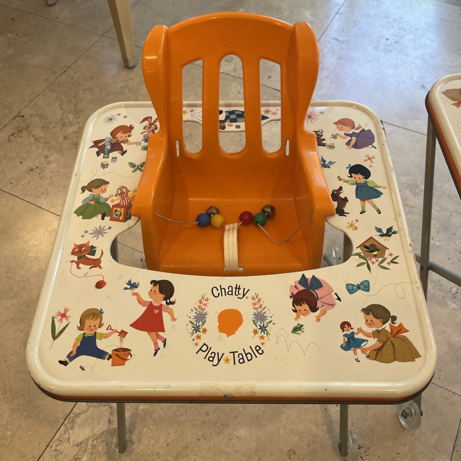 VTG 1963 Mattel Chatty Cathy Play Table On Wheels Hawthorne CA USA **TLC Strap VTG 1963 Mattel Chatty Cathy Play Table On Wheels Hawthorne CA USA **TLC Strap