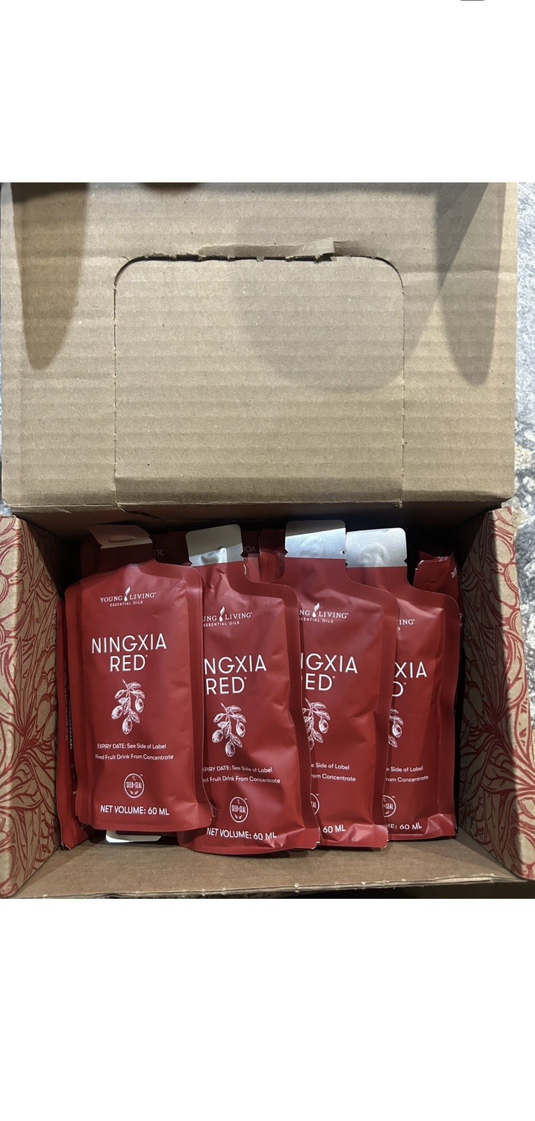 Young Living NingXia Red 2oz Singles 30 Pack New Sealed Packets Exp 04/2028 Young Living NingXia Red 2oz Singles 30 Pack New Sealed Packets Exp 04/2028