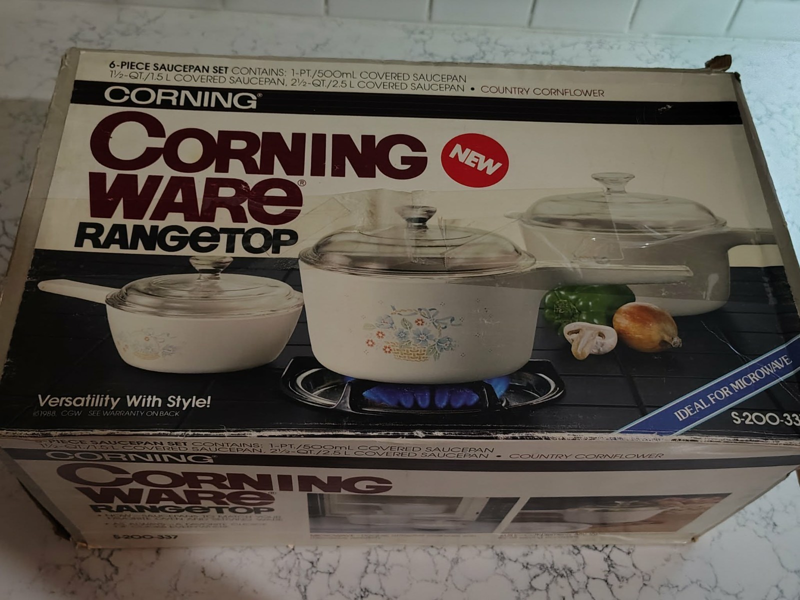 Corning Ware Country 6 PIECE RANGETOP SET Rare Vintage W Box Flowers Corning Ware Country 6 PIECE RANGETOP SET Rare Vintage W Box Flowers