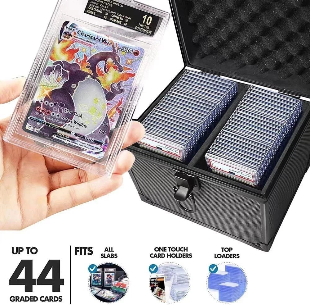 2 Row Slab Case Toploader Card Graded Card Storage Box Holder Fits PSA CSG BGS 2 Row Slab Case Toploader Card Graded Card Storage Box Holder Fits PSA CSG BGS