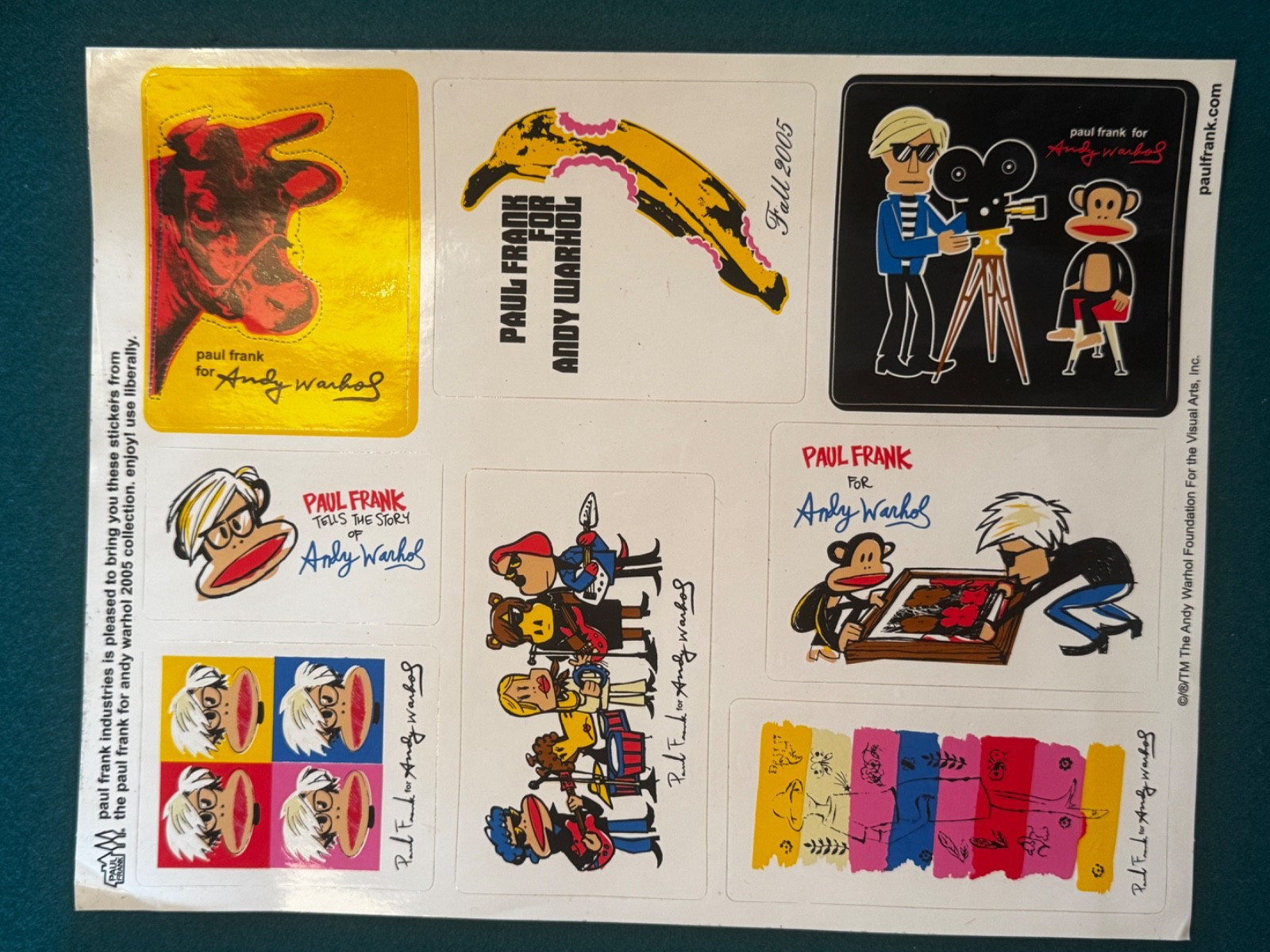 Title: VINTAGE 2005 Paul Frank for Andy Warhol Sticker Sheet Rare Y2K Promo Dead Title: VINTAGE 2005 Paul Frank for Andy Warhol Sticker Sheet Rare Y2K Promo Dead