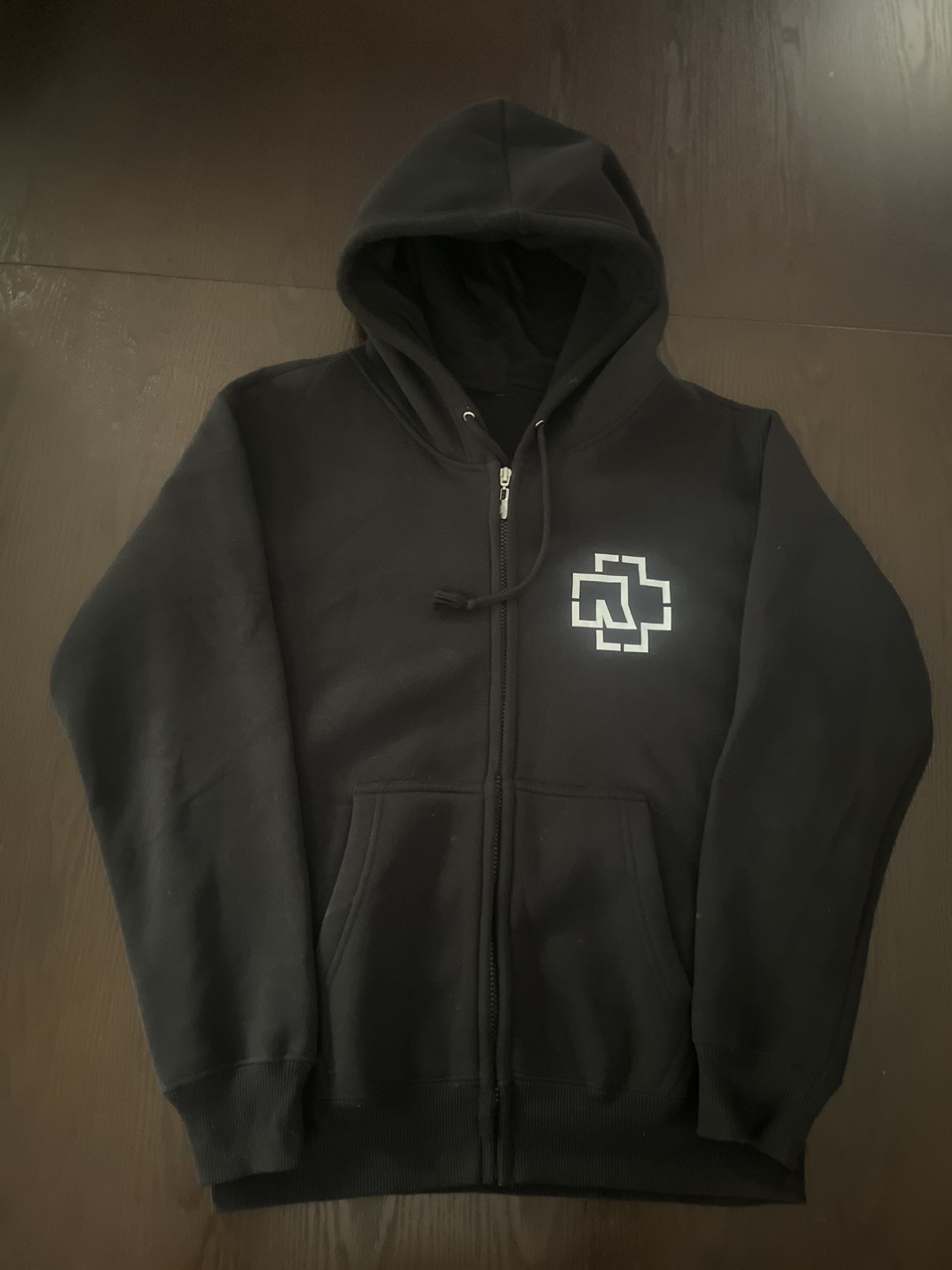 Rammstein Black Full Zip Hooded Hoodie Front & Back Logo Graphic Print Men\'s